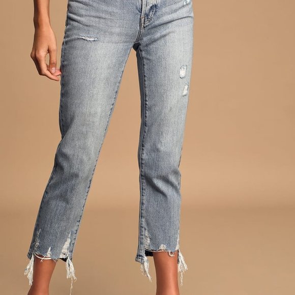 Pistola Charlie Distressed High-Rise Straight Crop - Picture 6 of 6